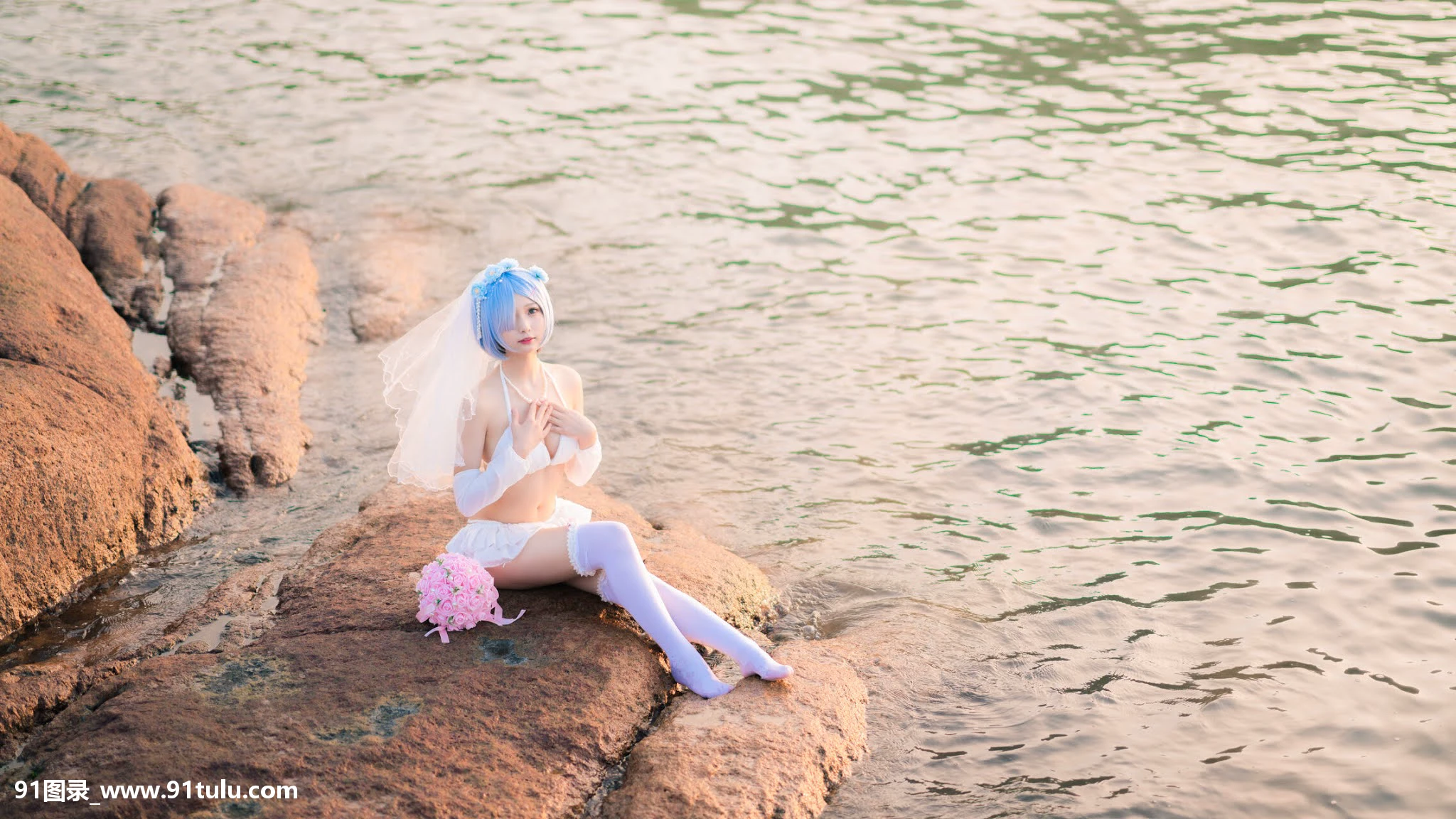 Cosplay 橙子喵 – 蕾姆花嫁 ゼロから始める异世界生活 [17P][アイフォン 8 写真 機能]